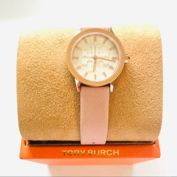 TORY BURCH Gigi Pink Leather Strap Watch 28mm NWT - Picture 5 of 14
